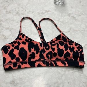 Fleo coral leopard print reinette sports bra. Medium.